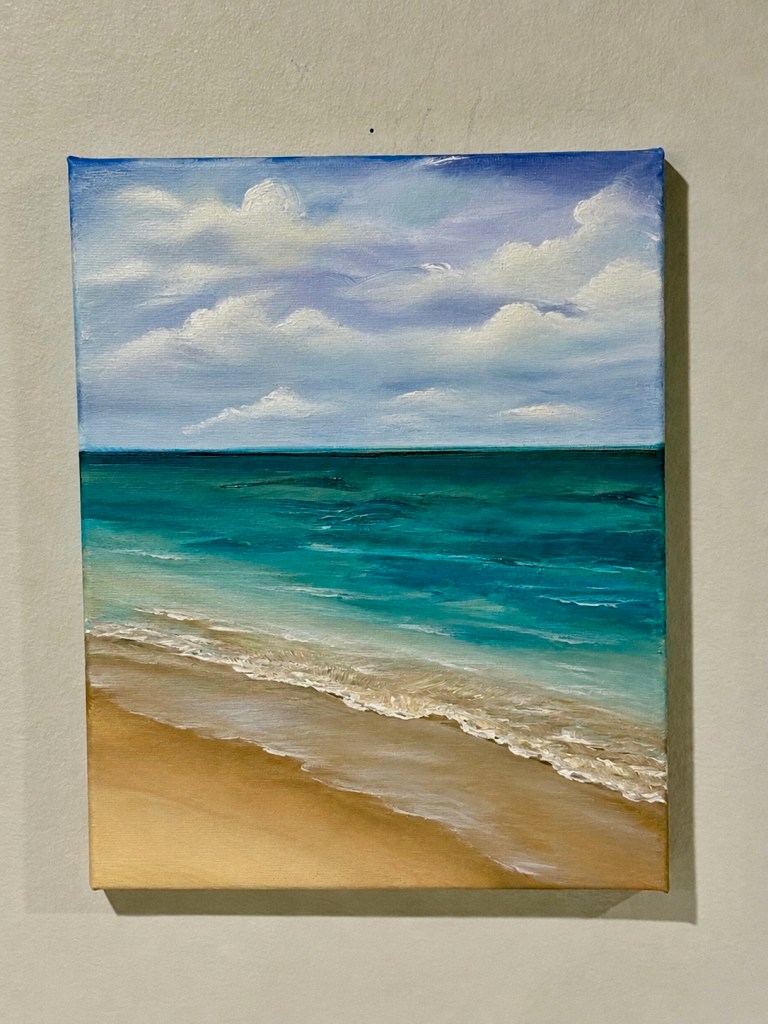 “A Secluded Beach”
Oil on canvas 