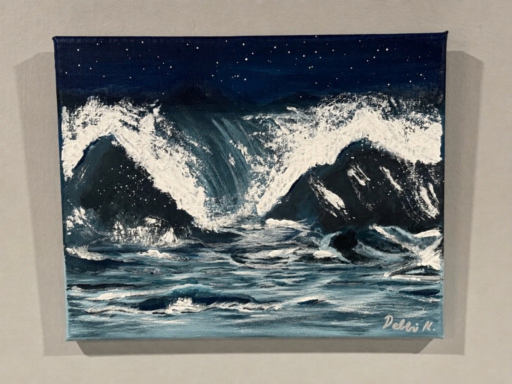 “Blue Reckoning” 8 x 10 acrylic on cotton canvas