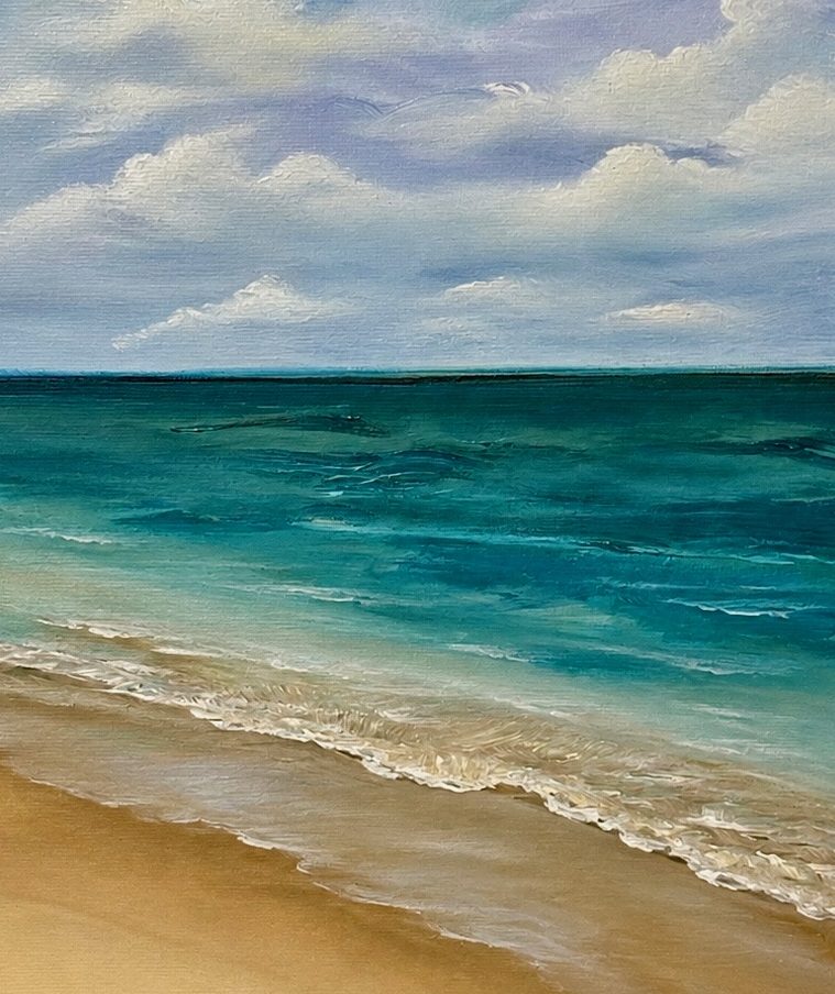“A Secluded Beach”
Oil on canvas 