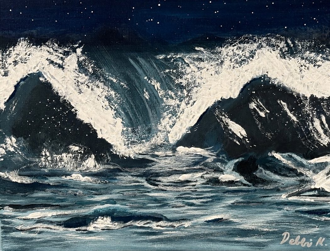 “Blue Reckoning” 8 x 10 acrylic on cotton canvas